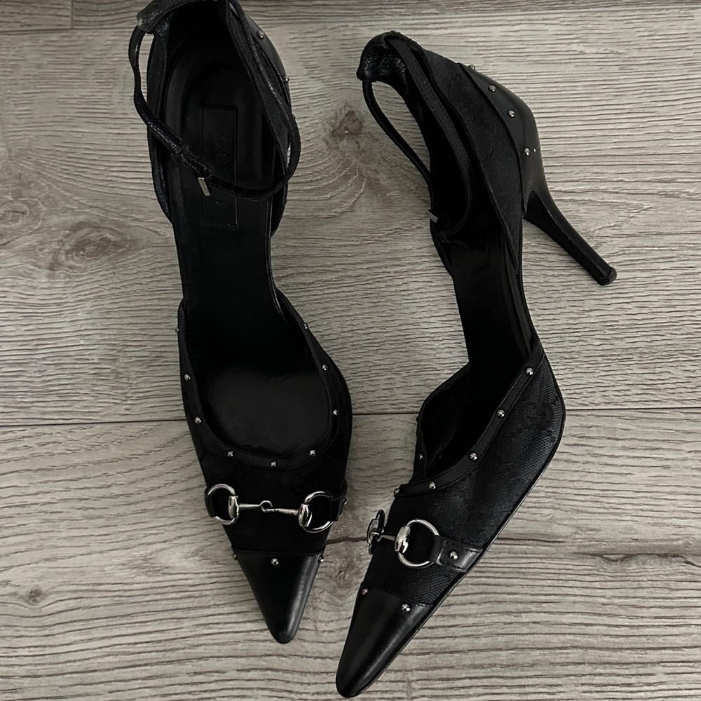 SOLD Vintage Gucci Monogram Horsebit Pumps 7.5